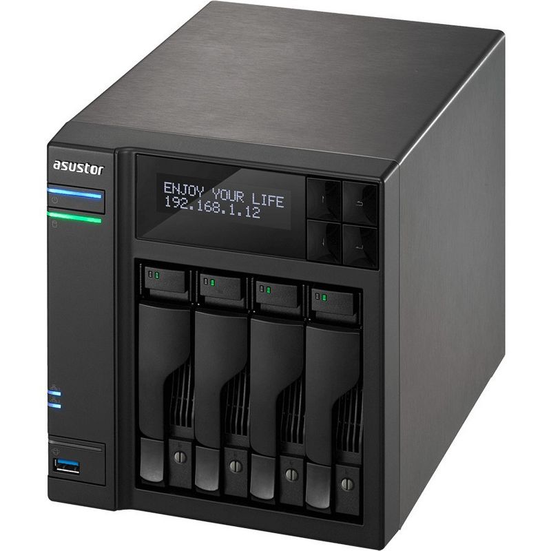 ASUSTOR AS6404T SAN/NAS Storage System - Intel Celeron J3455 Quad-core (4 Core) 1.50 GHz - 4 x HDD Supported - 40 TB Supported HDD Capacity
