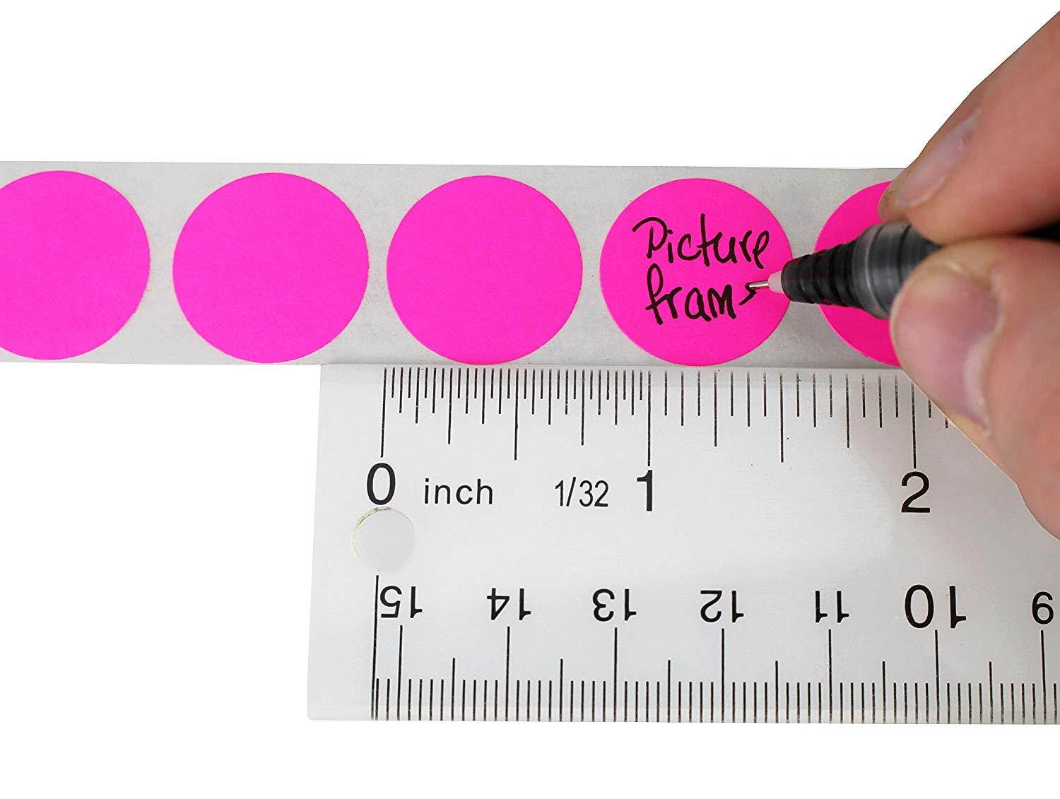 ChromaLabel 3/4 inch Color-Code Dot Labels | 1,000/Dispenser Box (Fluorescent Pink)