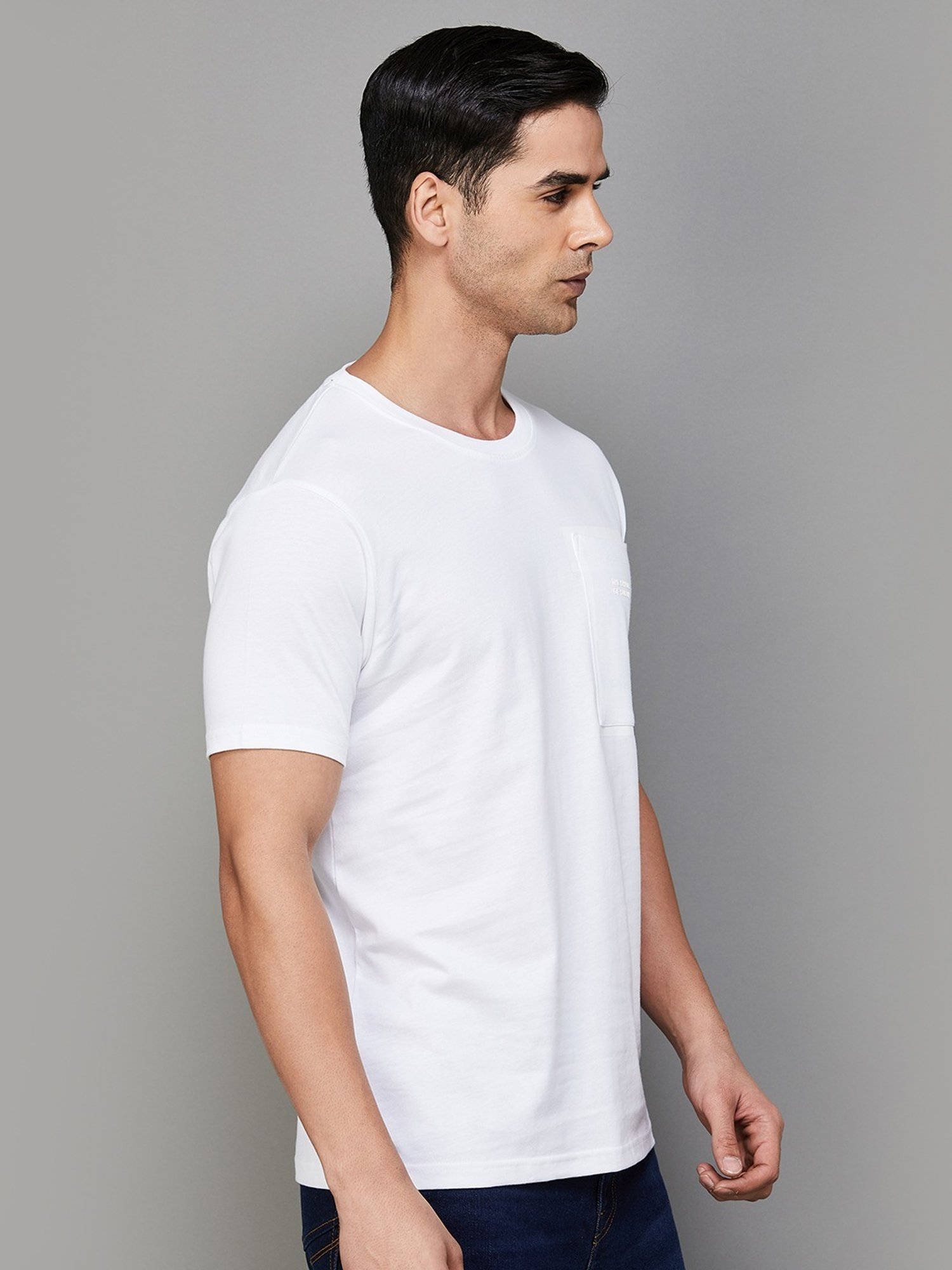 BOSSINI White Cotton Regular Fit T-Shirt