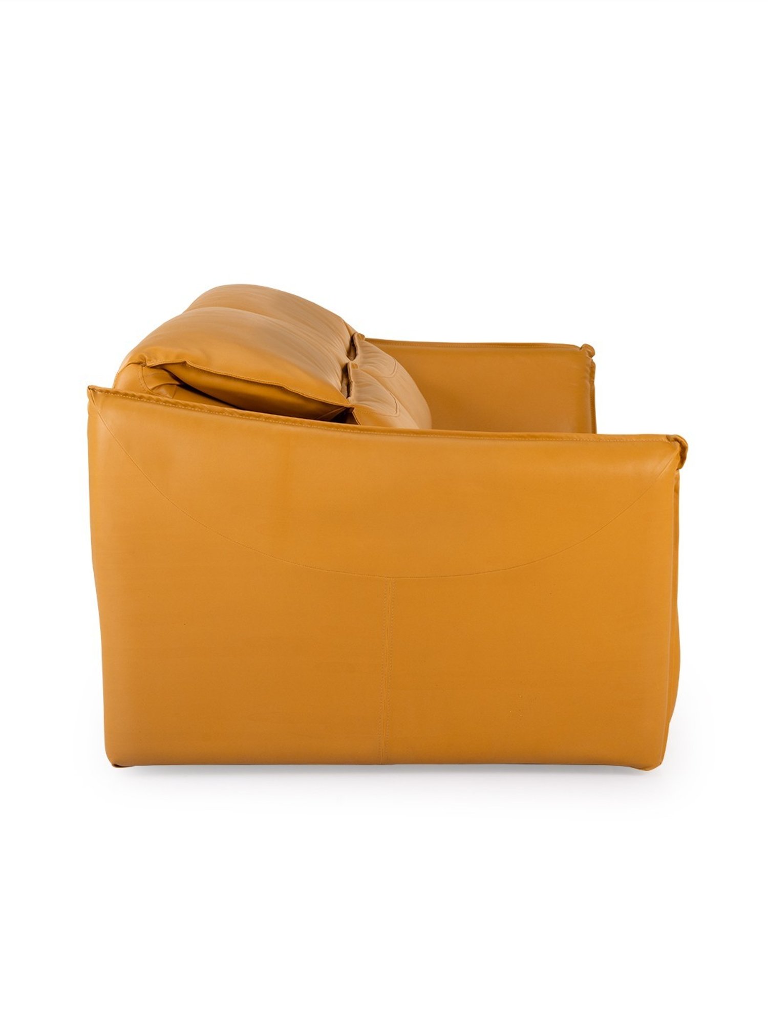 Durian Serena Amber Yellow Premium Leatherette 2 Seater Sofa