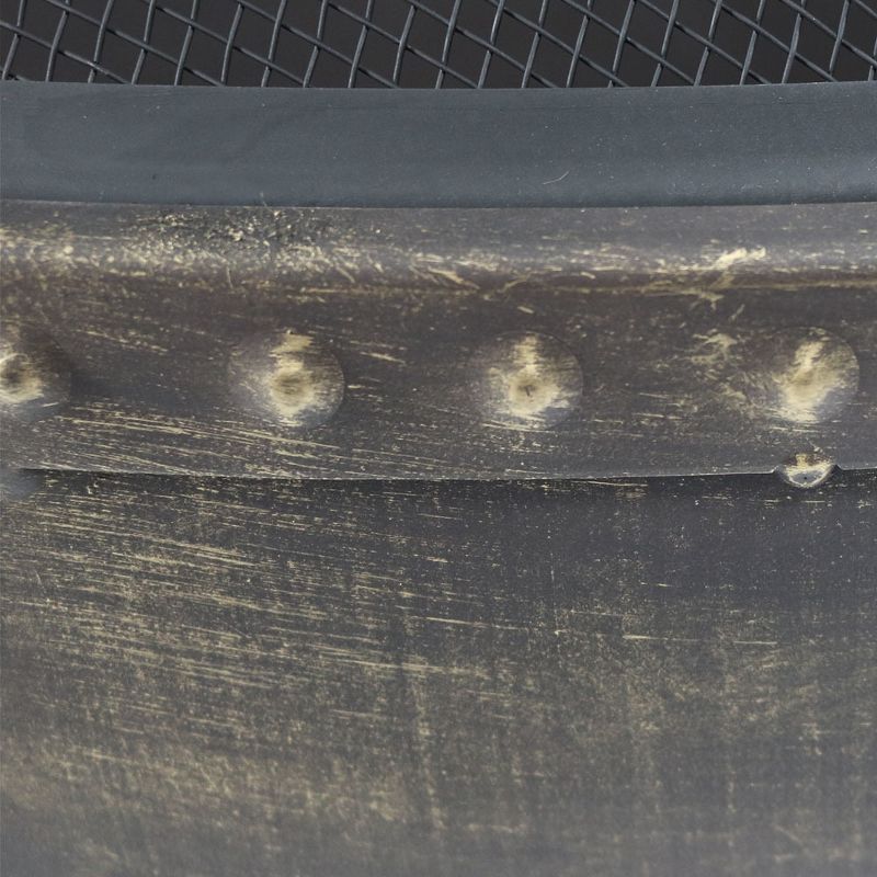 Sunnydaze Outdoor Camping or Backyard Large Fire Pit Bowl with Spark Screen, Log Poker, and Metal Wood Grate - 30" - Bronze