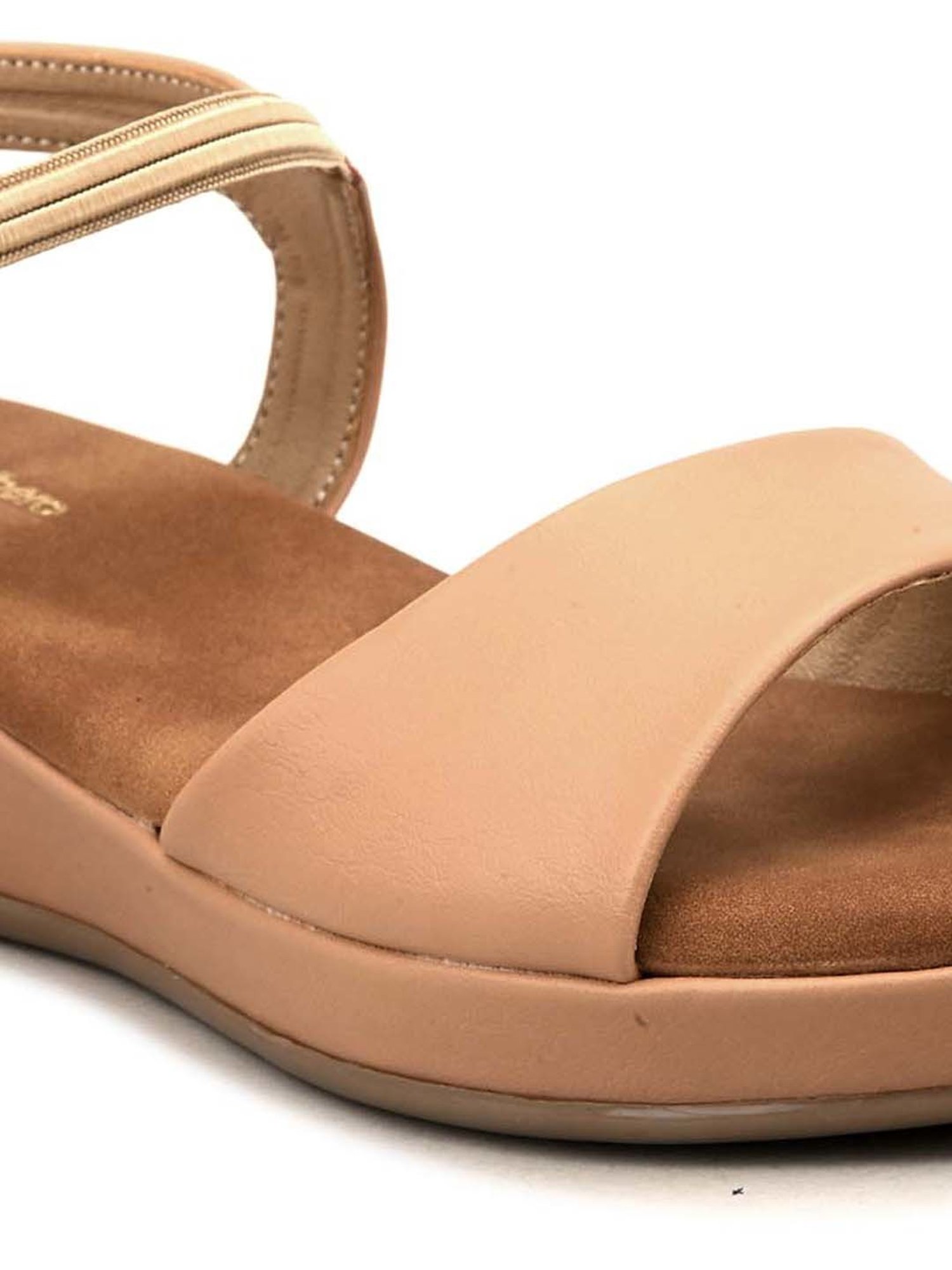 Pelle Albero Women's Beige Ankle Strap Wedges