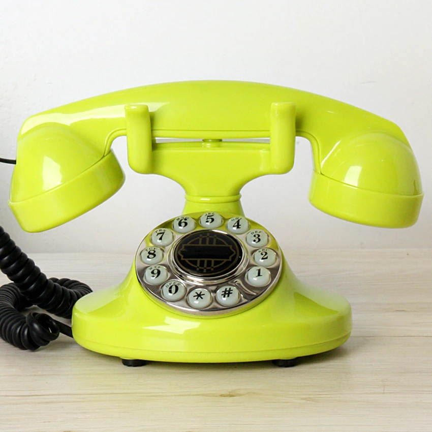 Retro Landline Phone Vintage 1-Handset Landline Telephone Corded Telephone with Push Button, Redial for Home Office Hotel