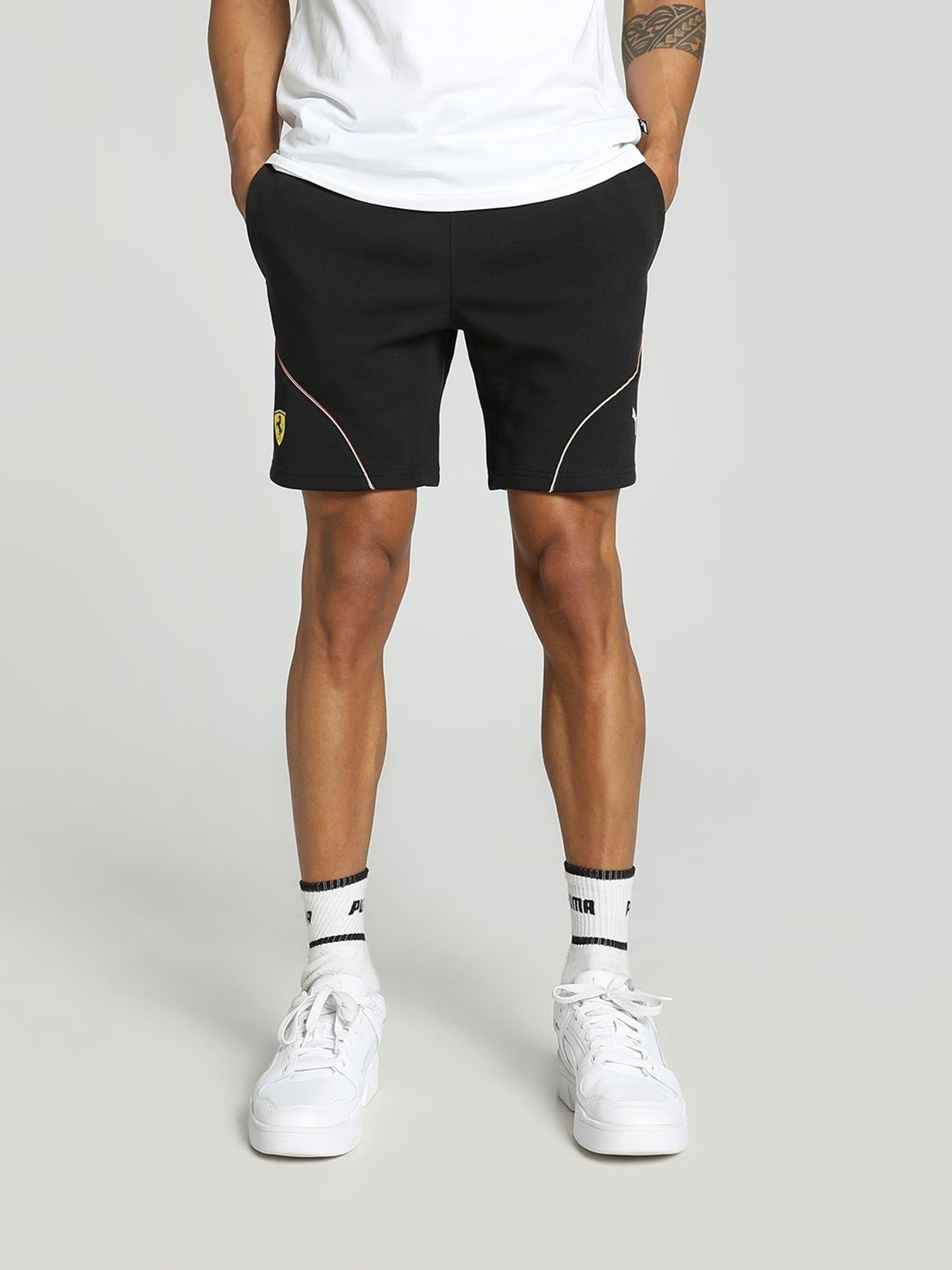 Puma Scuderia Ferrari Motorsport Black Regular Fit Sports Shorts