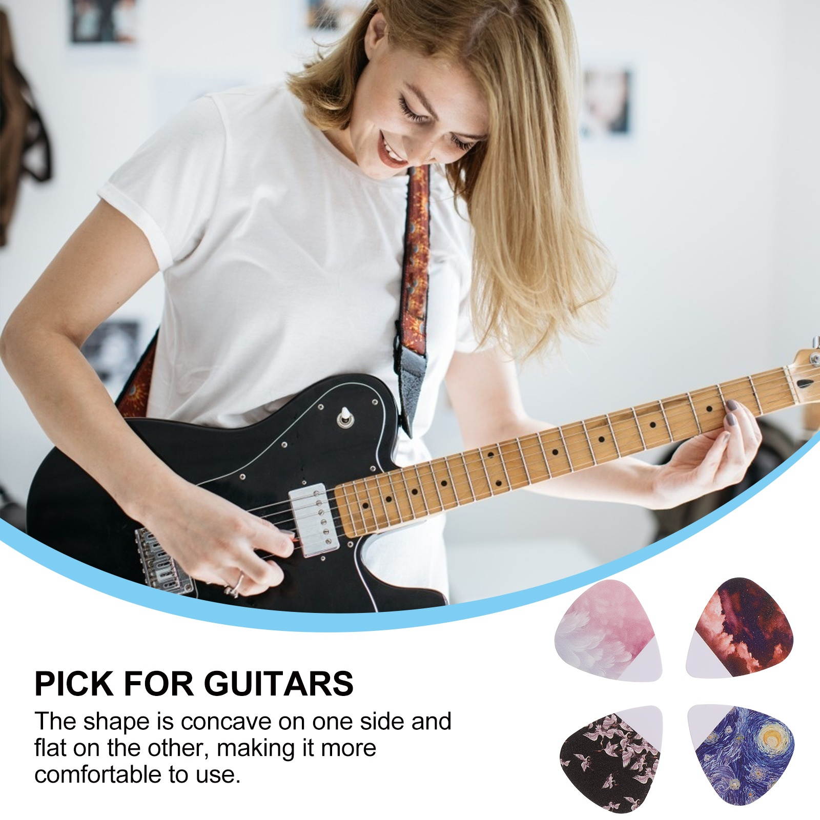 16Pcs Guitar Picks Practical Ukulele Guitar Accessories Triangular Guitar Picks