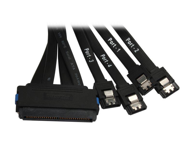 Athena Power Model CABLE-32SAS47 30" 32pin SAS to 4 x SATA 7pin cable