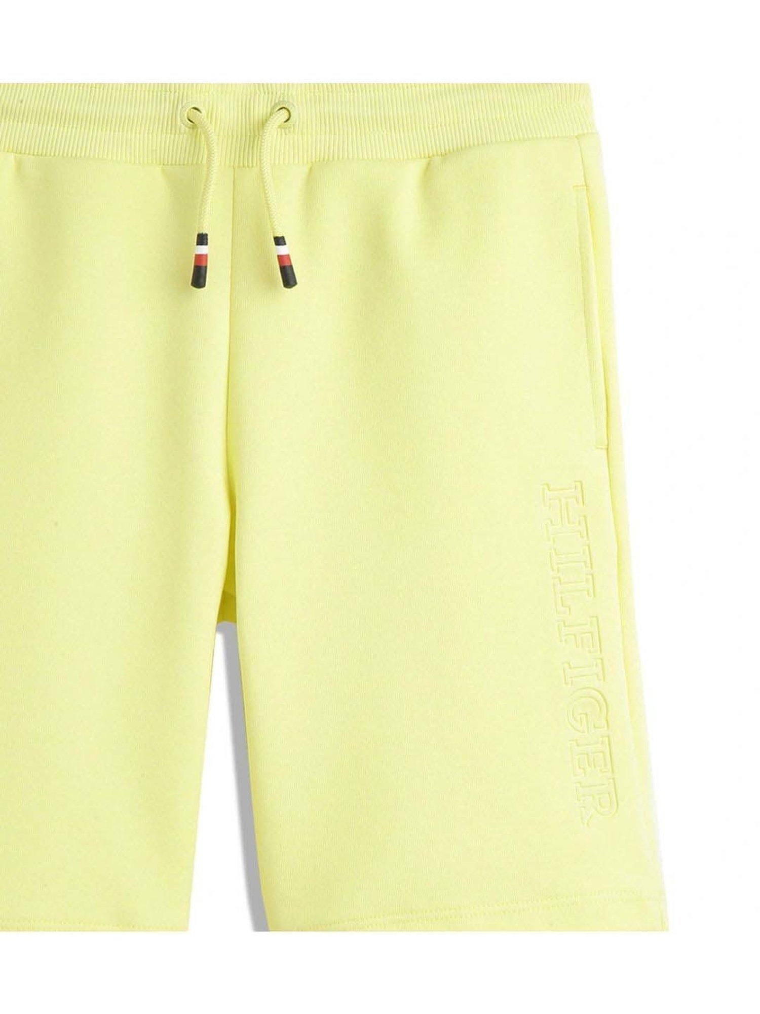 Tommy Hilfiger Boys Yellow Solid Regular Fit Shorts