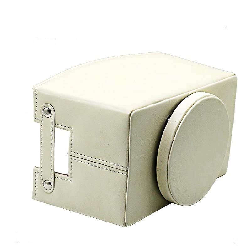 Remote Control Holder Organizer Leather Control Storage TV Remote Control Organizer with 5 Spacious Compartments White Spinning