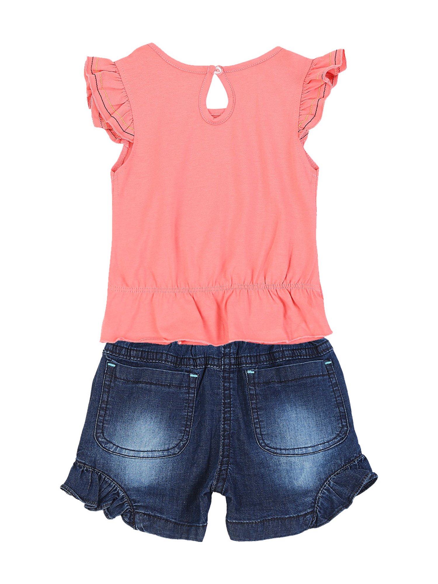 Mee Mee Kids Pink & Blue Printed Top with Shorts