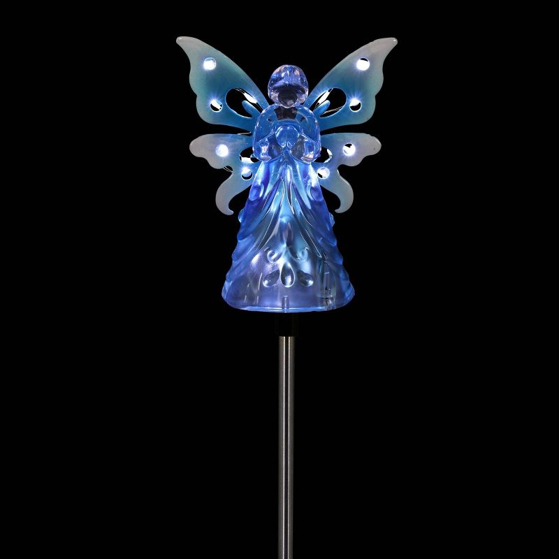 33.85" Acrylic Solar Angel Stake Blue - Exhart