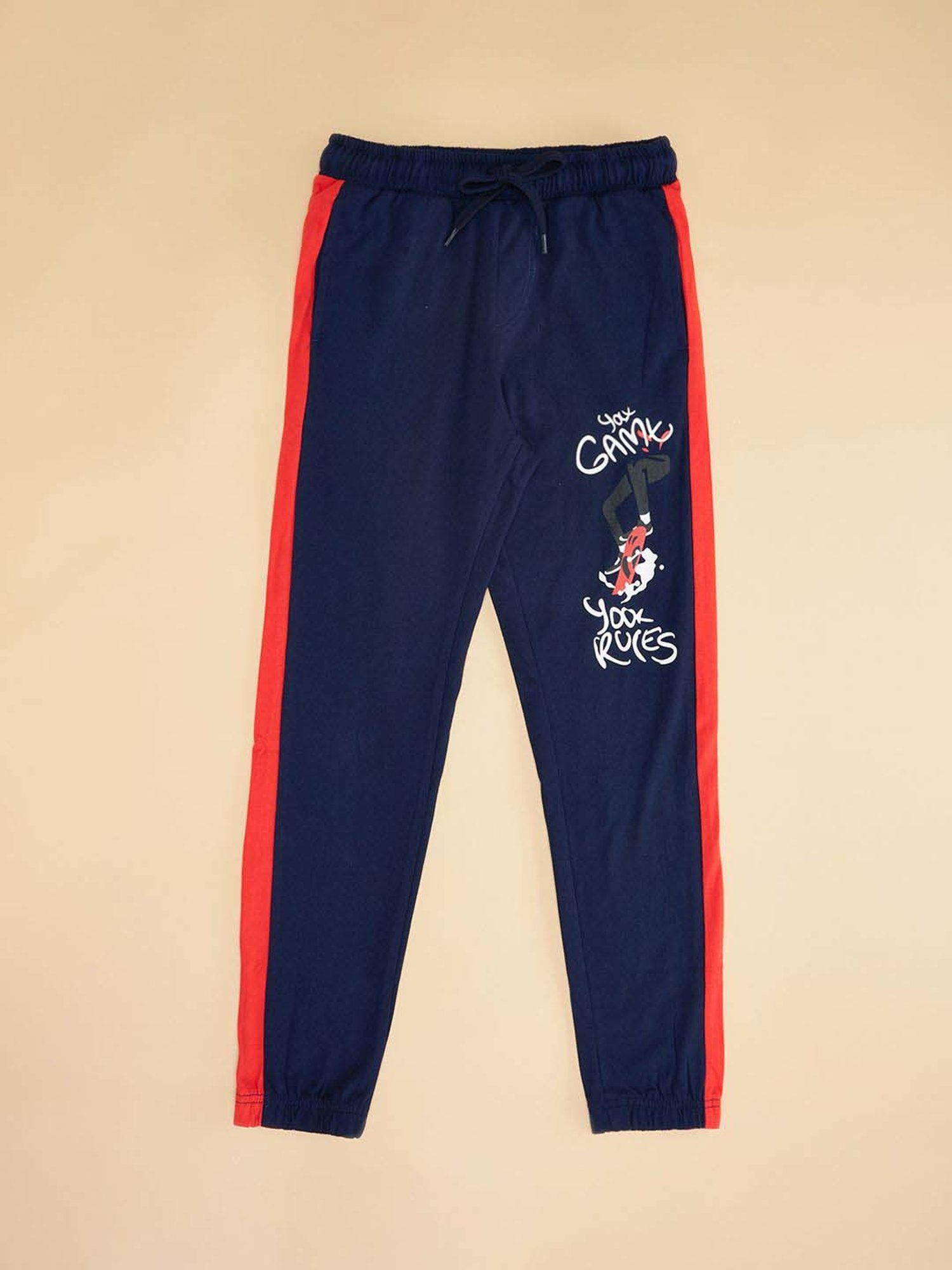 Pantaloons Junior Kids Estate Blue Cotton Slim Fit Jogger