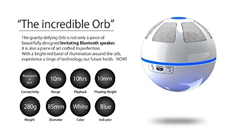 Tekit Portable Wireless Bluetooth Floating Levitating Maglev Speaker ,Levitating Bluetooth Speaker - Floating Wireless Speaker(White)