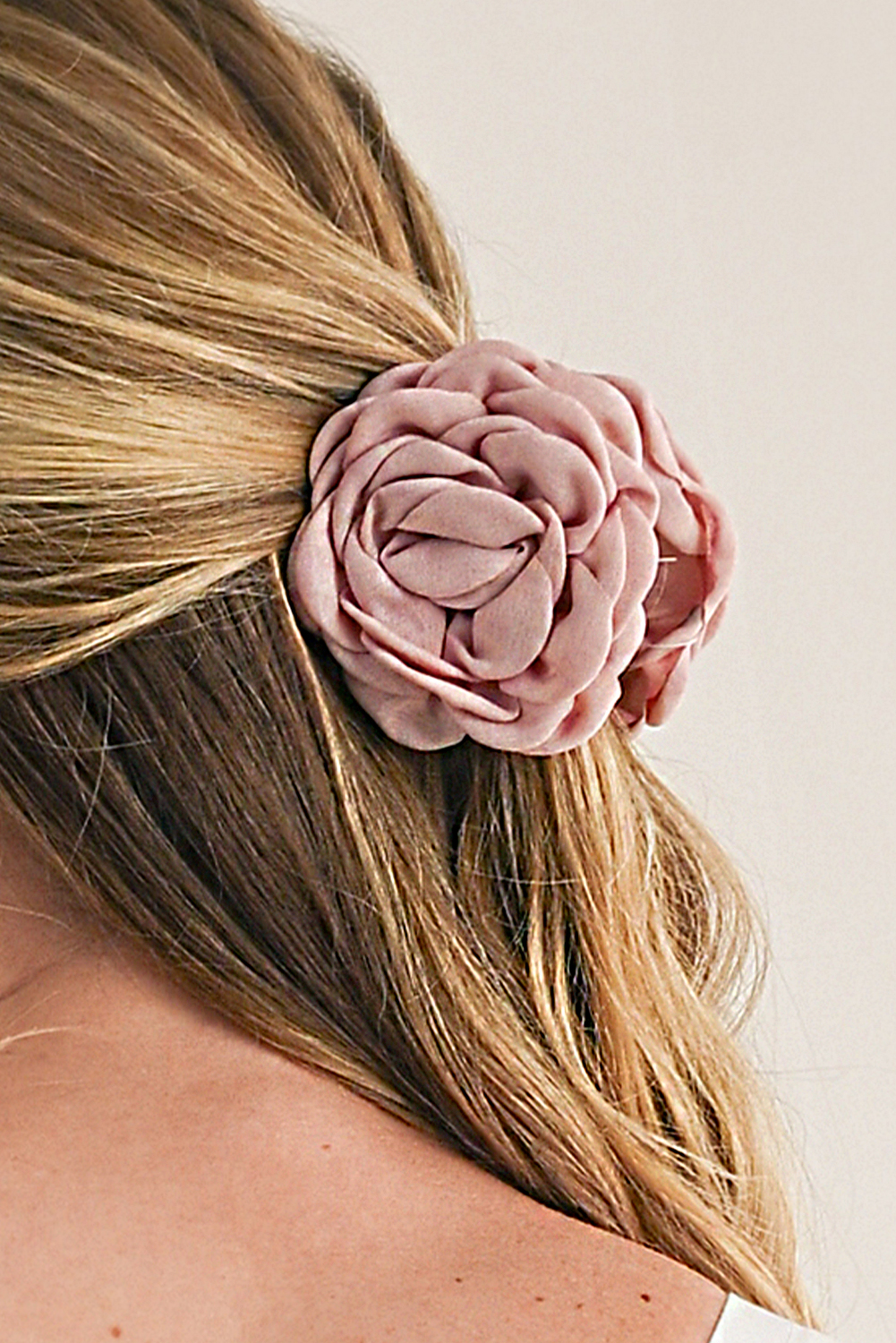Rosy Flower Hair Claw Clip