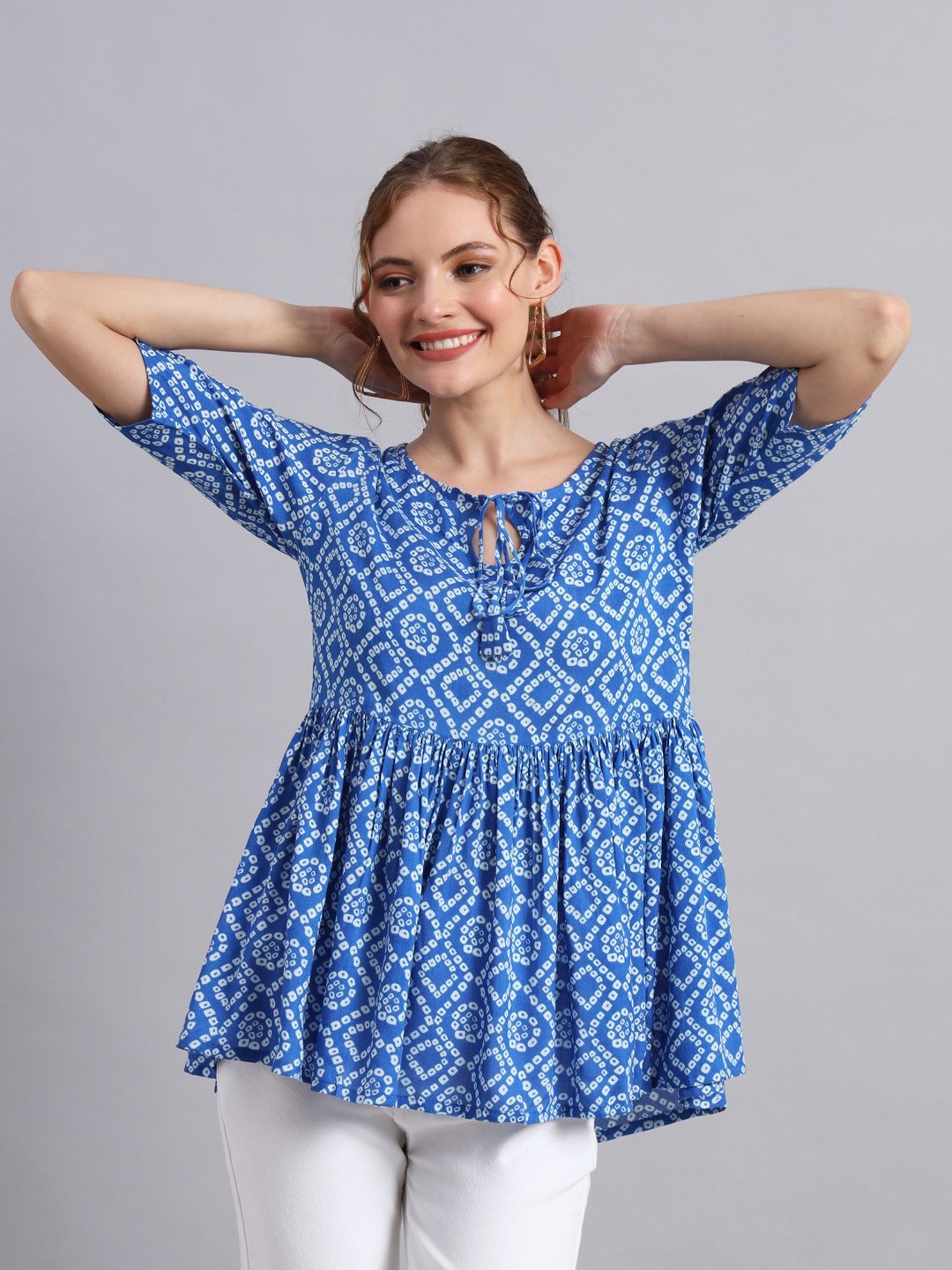 DECKEDUP Blue Printed Tunic