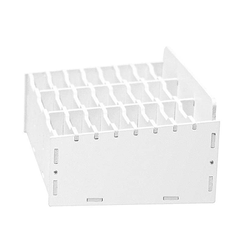24 Slots Cell Phone Storage Box for Classroom Calculator Holder Class Cell Phone Organizer White