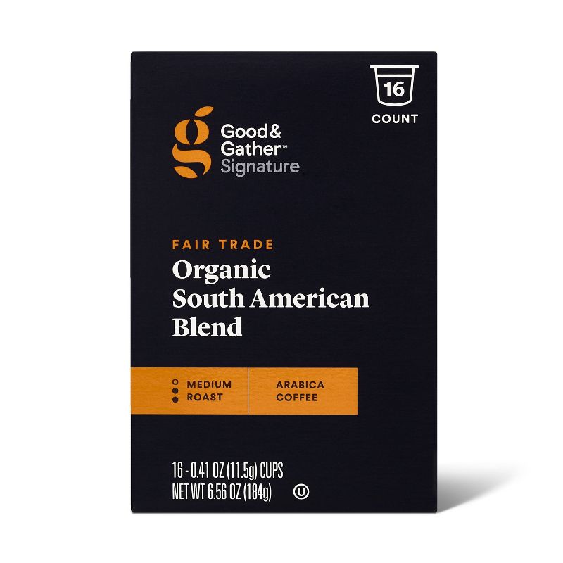 Signature Organic South American Single Origin Medium Roast Coffee - Single Serve Pods 16ct - Good & Gather™