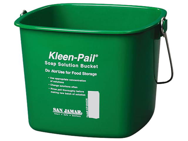 San Jamar Kleen-Pail 6qt Plastic Green 12/Carton KP196GN