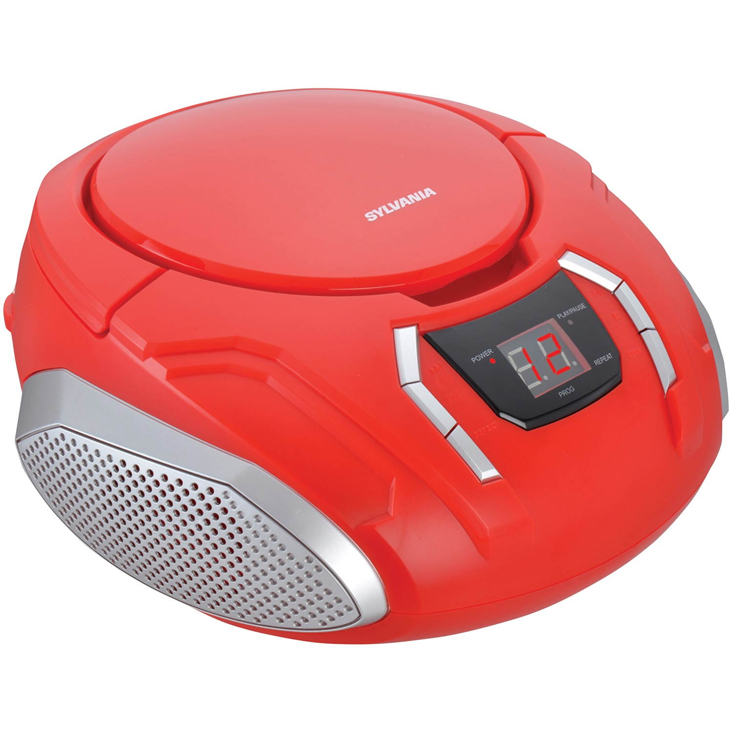 SYLVANIA(R) SRCD261-B-RED Portable CD Player with AM/FM Radio (Red)