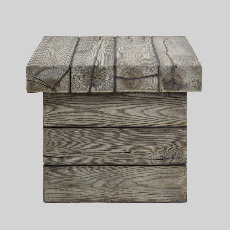 Manteo Rustic Coastal Outdoor Patio Side Table Light Gray - Modway