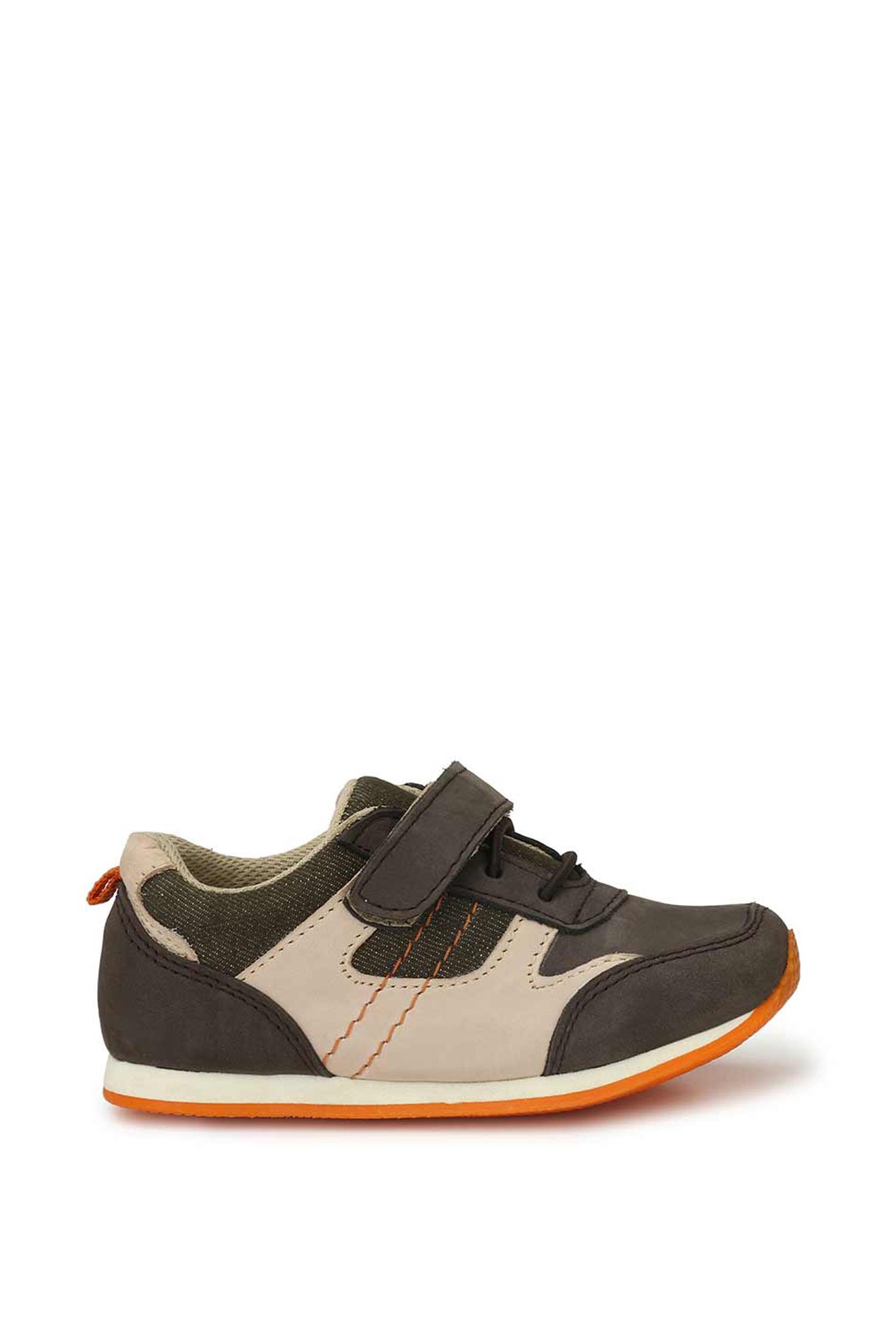 Tuskey Kids Coffee Leather Sneakers