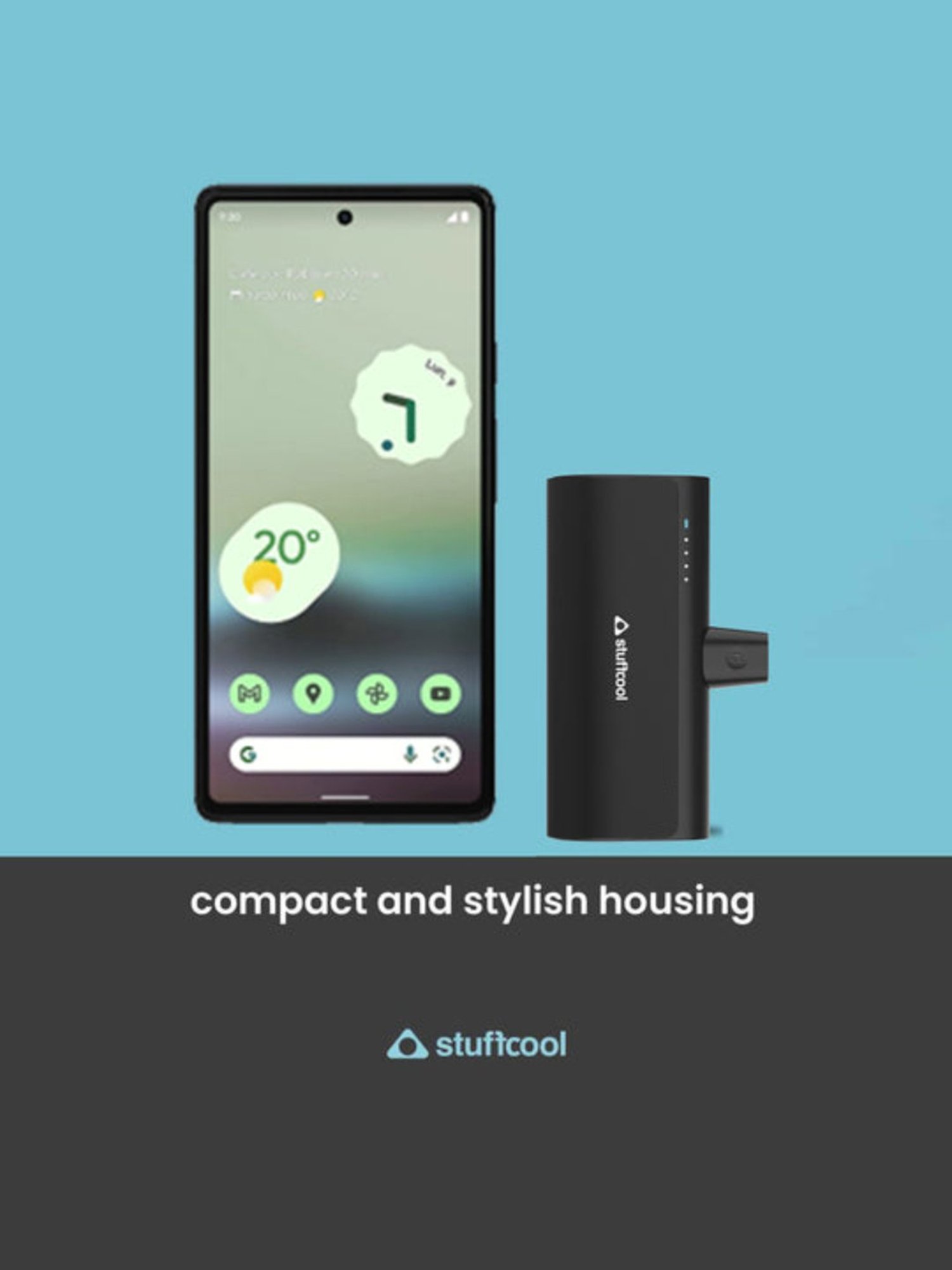 Stuffcool Snap Type C 5000mAh Powerbank (Black)