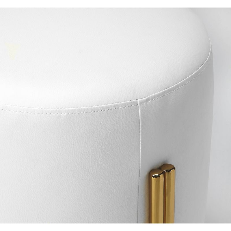 Sidney Faux Leather Ottoman White - Butler Specialty