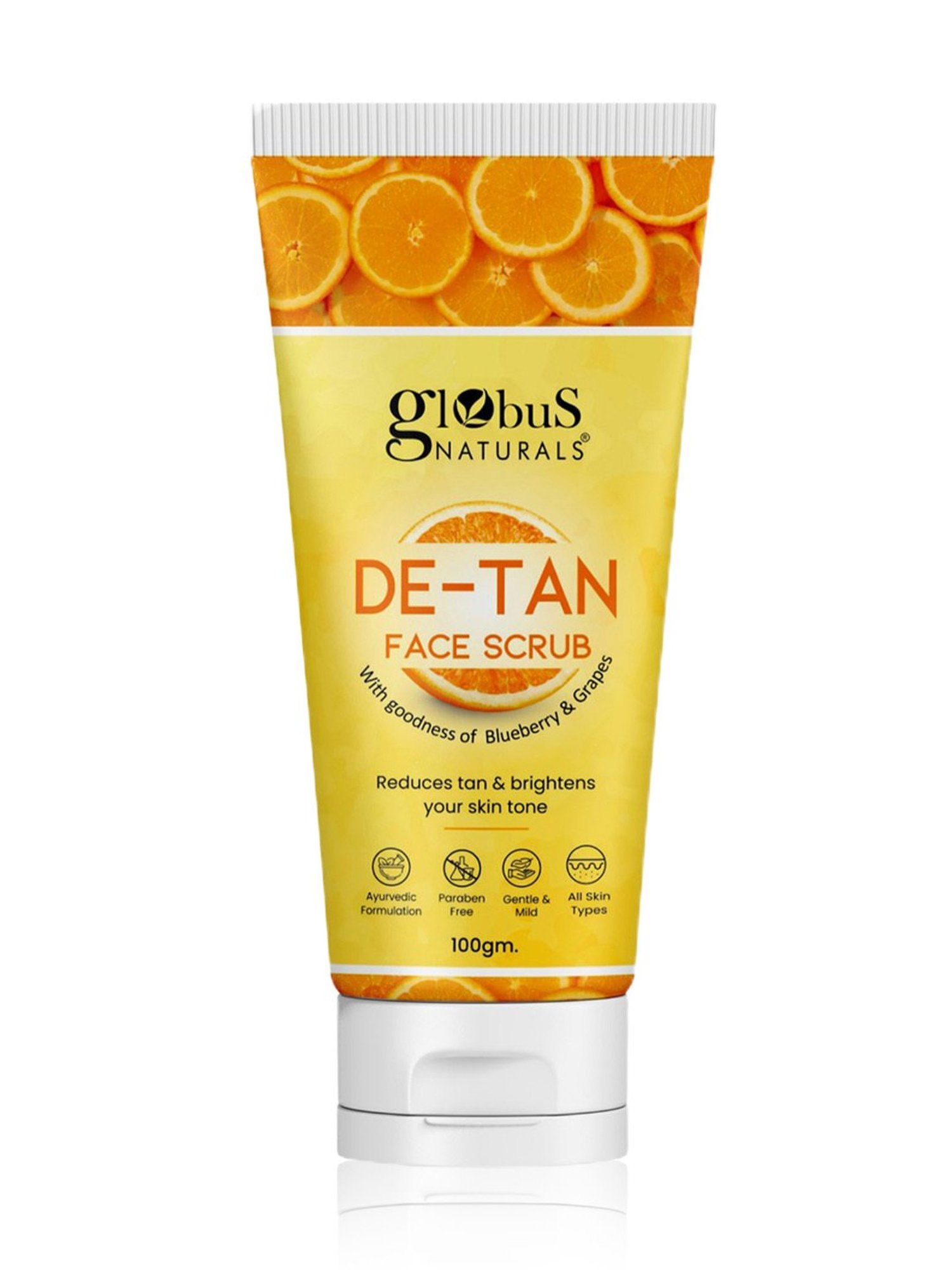 Globus Naturals De-Tan Face Scrub - 100 gm