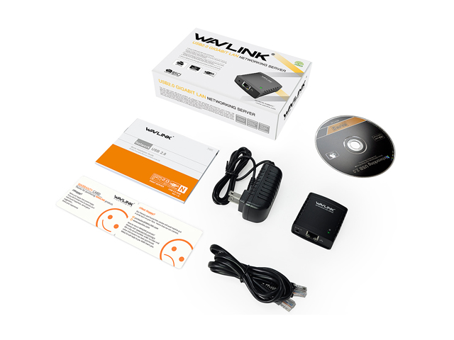 Wavlink 100Mbps Ethernet to USB 2.0 Network LPR Print Server 10/100Mbps Networking USB HUB USB 100Mbps Print Server / Network Print Server / Print Server Adapter