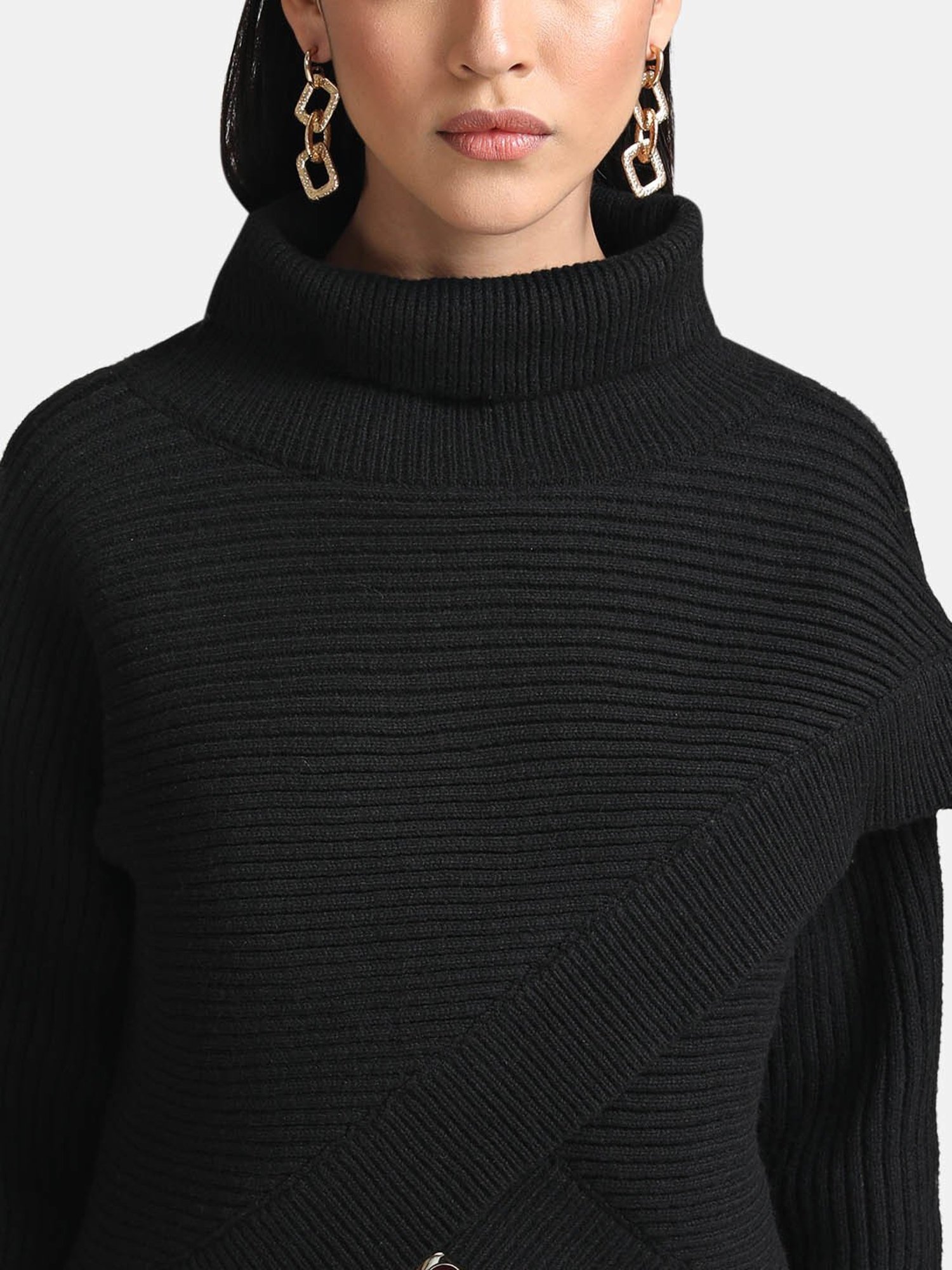 Kazo Reversible Wrap High Neck Pullover