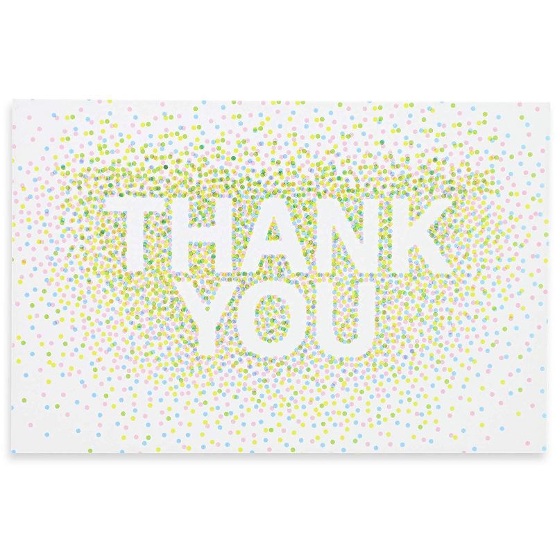 Paper Junkie 60-Pack White Confetti Design Thank You Post Cards Postcards Bulk Sets 4x6 in