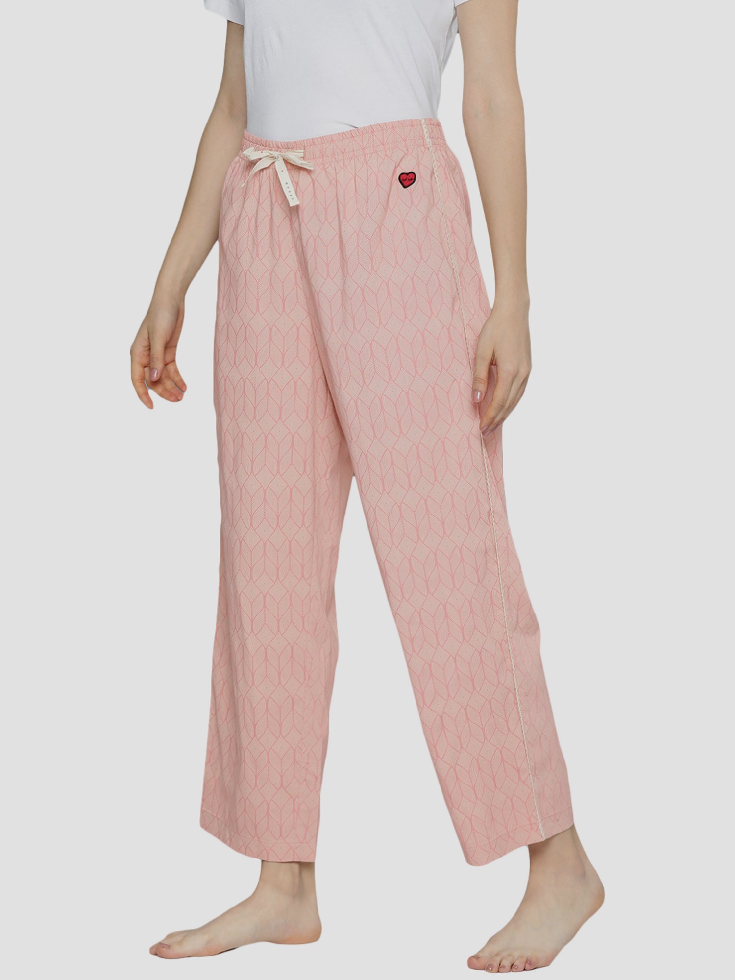 Chemistry Peach Cotton Printed Pyjamas