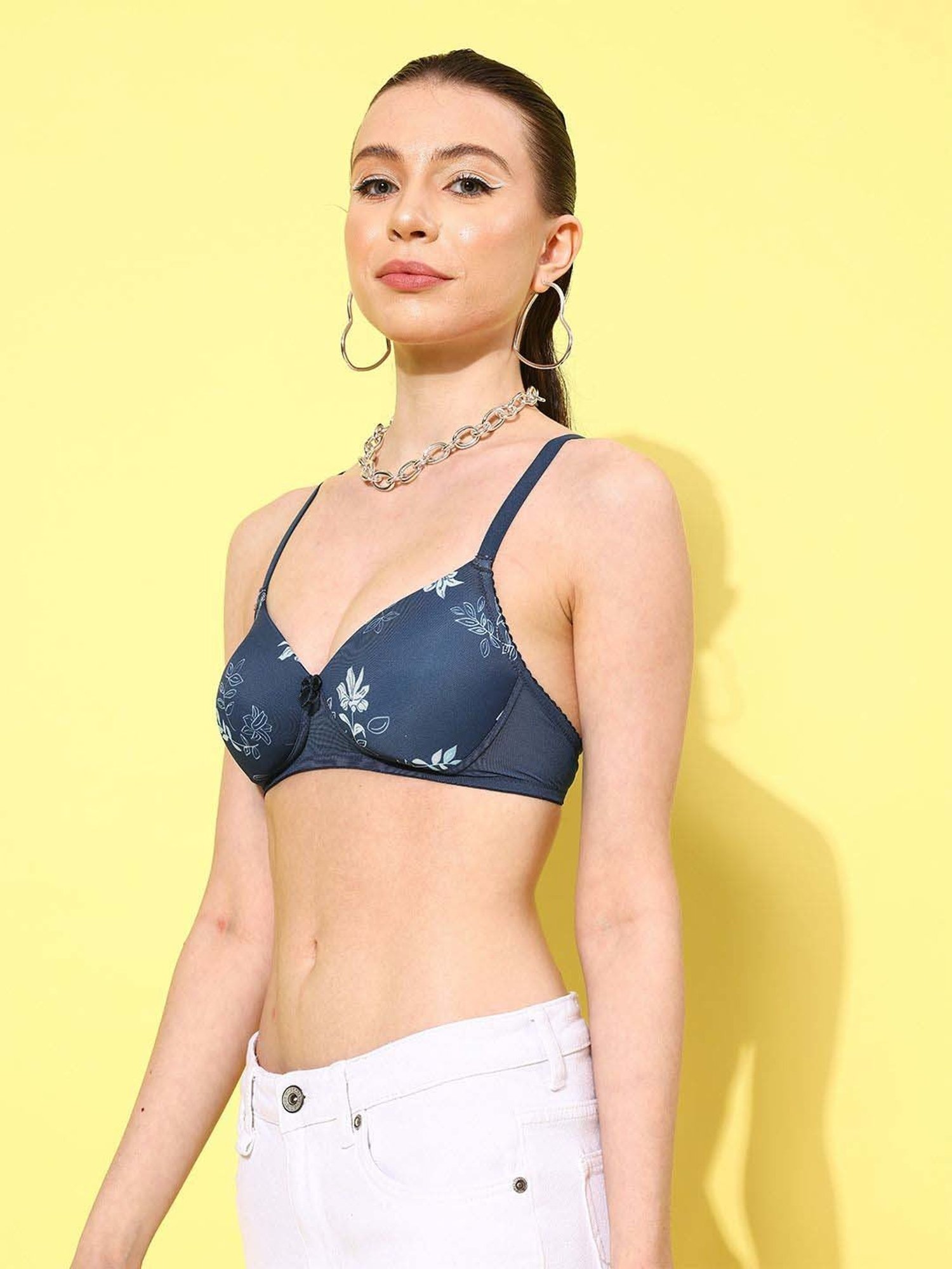 Leading Lady Blue Printed T-Shirt Bra