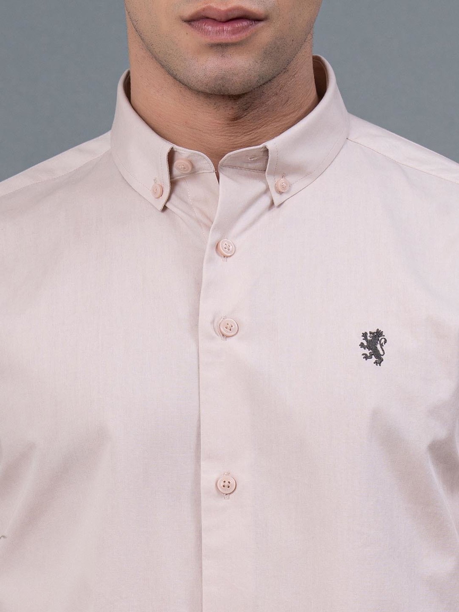 Red Tape Dusty Pink Regular Fit Cotton Shirt