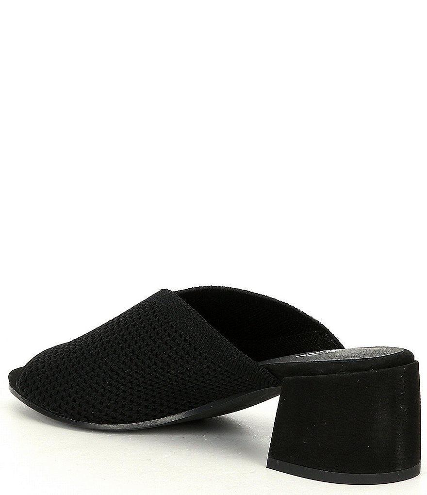 Eileen Fisher Fave Stretch Fabric Block Heel Mules