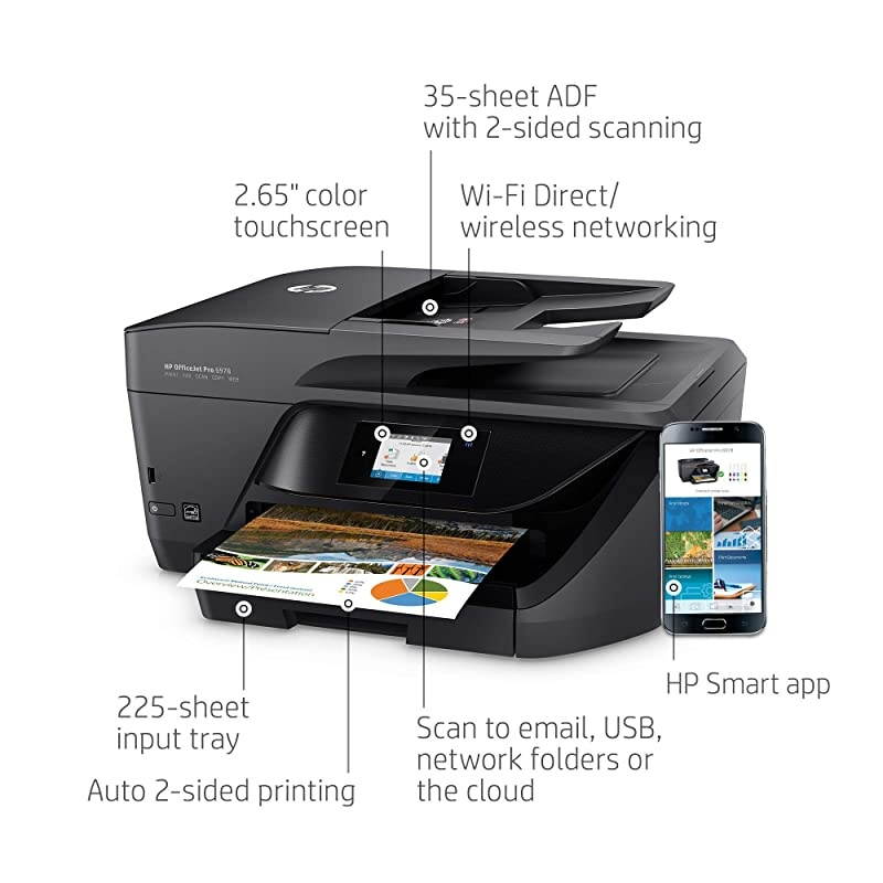 OfficeJet Pro 6978 AllinOne Wireless Printer with Mobile Printing Instant Ink  Dash Replenishment Ready T0F29A Renewed