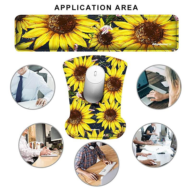 Keyboard Wrist Rest and Mouse Wrist Rest Support Set for Computers Laptop Made of Memory Foam and NonSlip Rubber Base Ergonomic Design and Easy Typing Wrist Support Pad