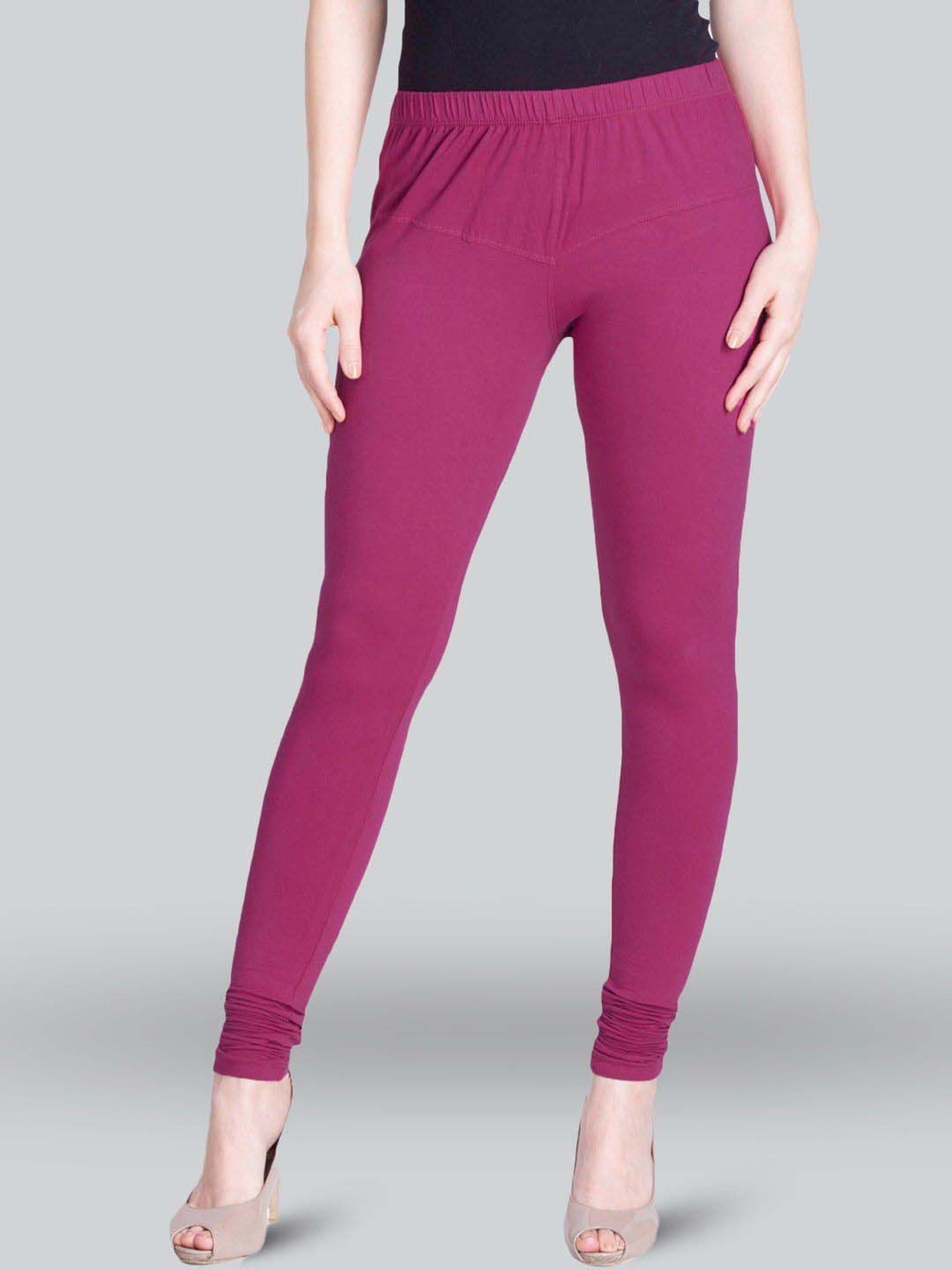 Lyra Purple Cotton Full Length Leggings