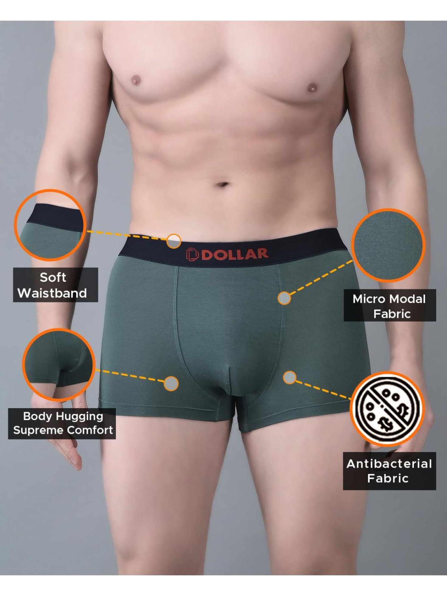 Dollar Bigboss Assorted Cotton Regular Fit Trunks - Pack Of 2