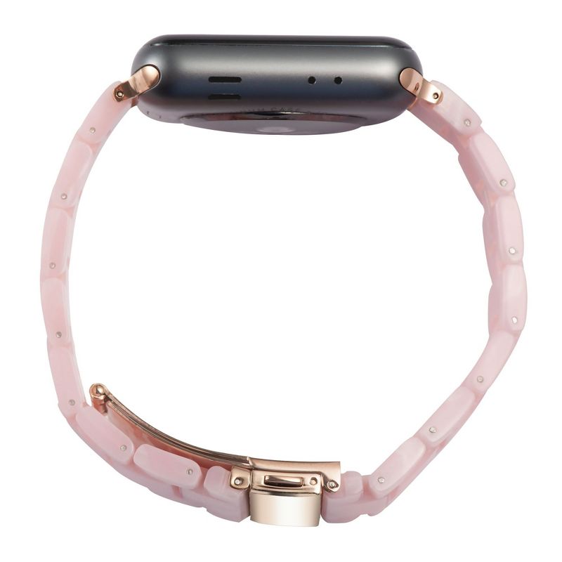Insten Resin Watch Strap For Apple Watch 38mm 40mm All Series SE 6 5 4 3 2 1, Replacement Band, Lightweight Bracelet, Stainless Steel Buckle, Pink