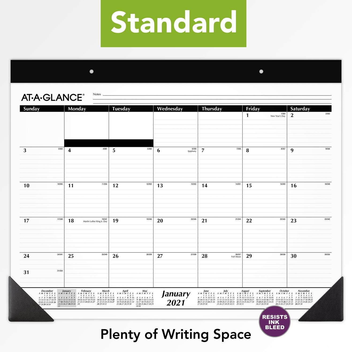 2021 Desk Calendar Refill by AT-A-GLANCE, Monthly Desk Pad, 21-3/4" x 17", Standard, Compatitble with SK2200 (SK225021)