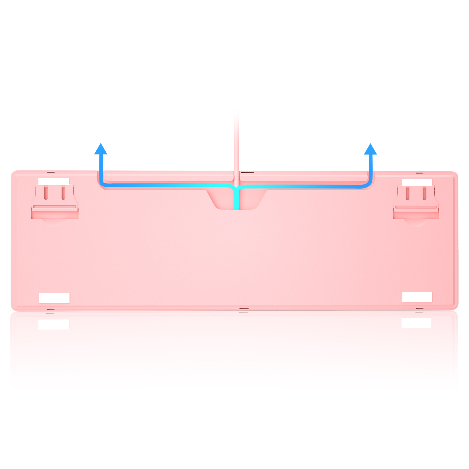 Mechanical Pink Gaming Keyboard Magegee MK-Armor LED Rainbow Backlit and Wired USB 104 Keys Keyboard with Blue Switches, for Windows PC Laptop Game