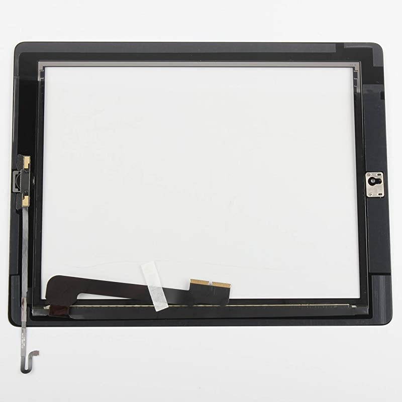 for iPad 4 Screen Replacement Touch Screen for iPad 4 4rd Gen A1458 A1459 A1460 Digitizer Glass Sensor Assembly Repair Parts KitsInclude Home ButtonAdhesiveTempered Glass Black