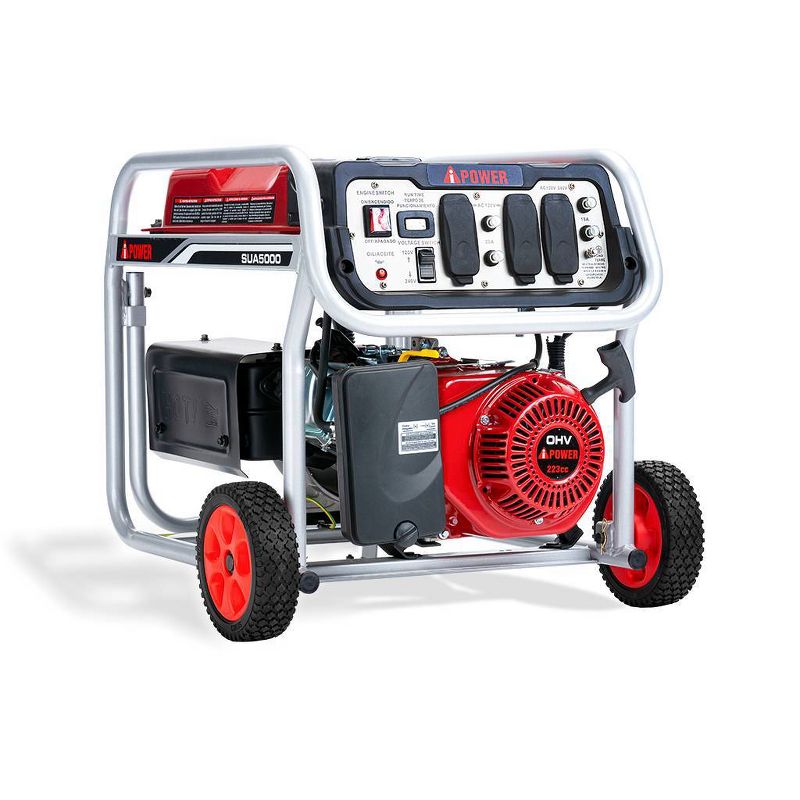 5000 Watt Gasoline Powered Portable Generator Manual Start - A-iPower