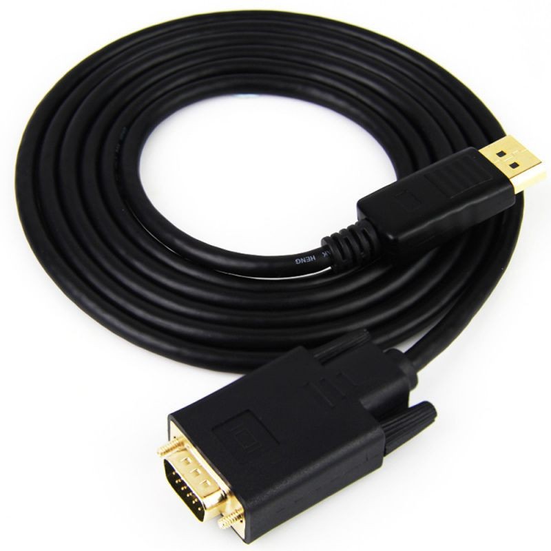 DisplayPort to VGA Adapter,  DP DisplayPort to VGA 6 Feet Cable Male to Male Compatible for Lenovo, Dell, HP, ASUS