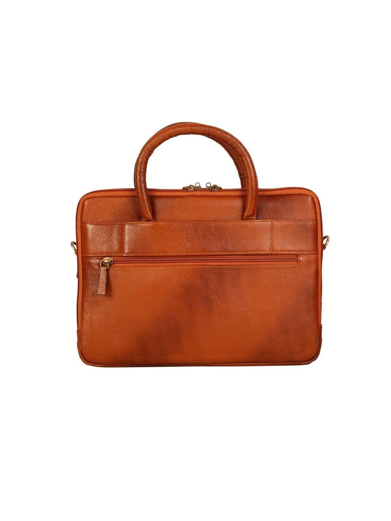 SCHARF Casa Grace Tan Leather Medium Laptop Messenger Bag - 13.4 inches