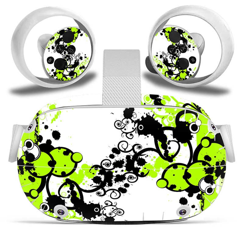 Amify Vinyl Skin Sticker for Oculus Quest 2 VR Headset Controller PVC Decals Cute Cartoon Wrap Cover for Oculus Quest 2 Accessories