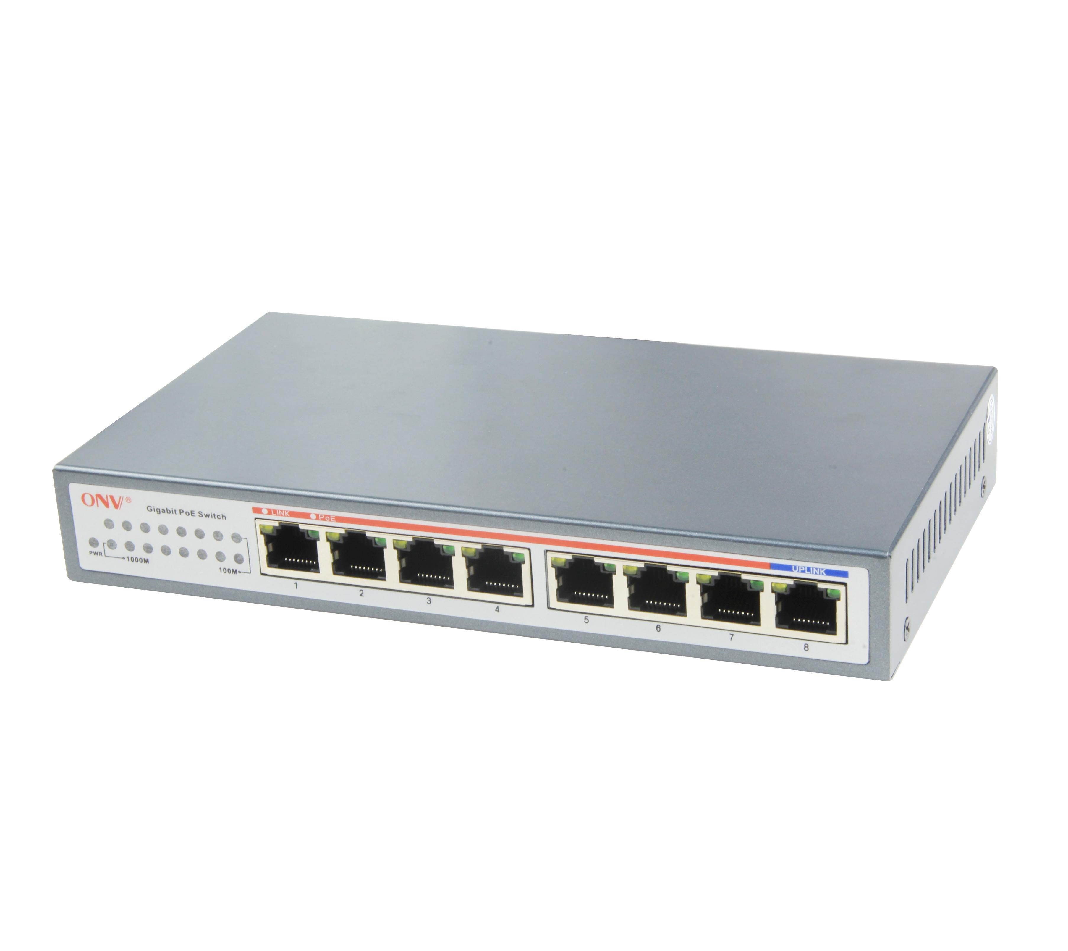 ONV-POE33007P 8-Port Gigabit 7x 10/100/1000M RJ45 PoE Port Network Switch
