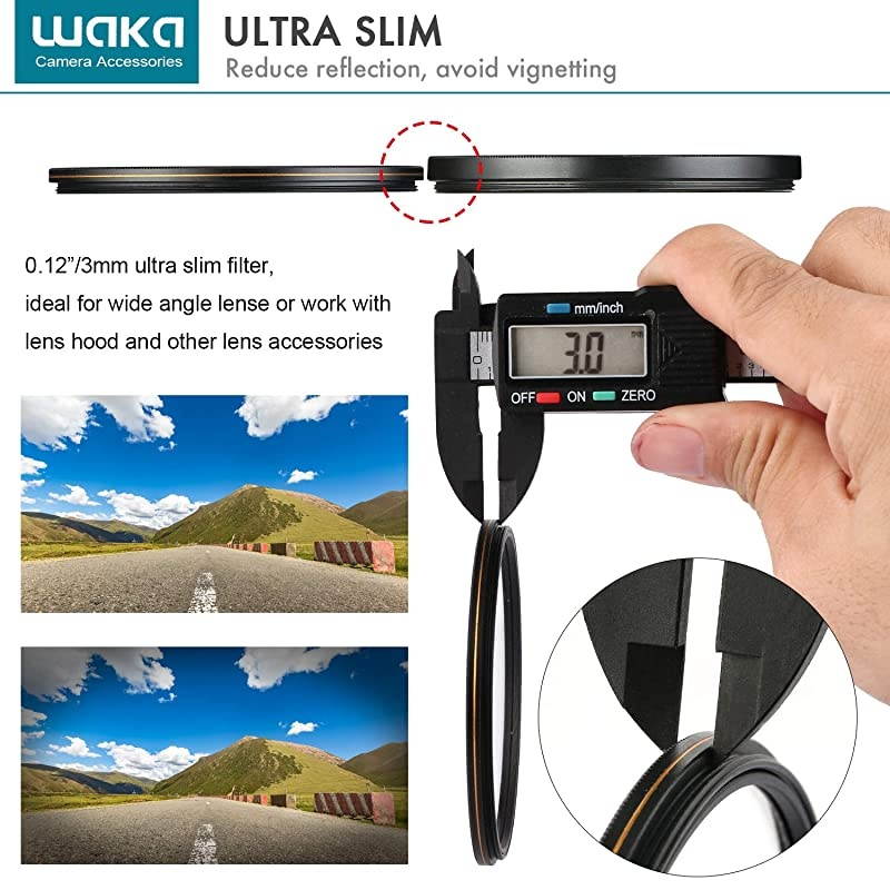 58mm MC UV Filter - Ultra Slim 16 Layers Multi Coated Ultraviolet Protection Lens Filter for Canon Nikon Sony DSLR Camera Lens