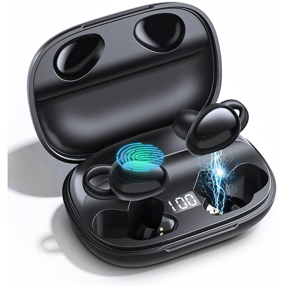 TWS Earphone Touch Wireless Earbuds, CVC 8.0 Noise Cancelling with Deep Bass 1800mAh Charging Case, total 35H Playtime Stereo Call Sweat proof Easy Pairing Gym for iPhone and Android