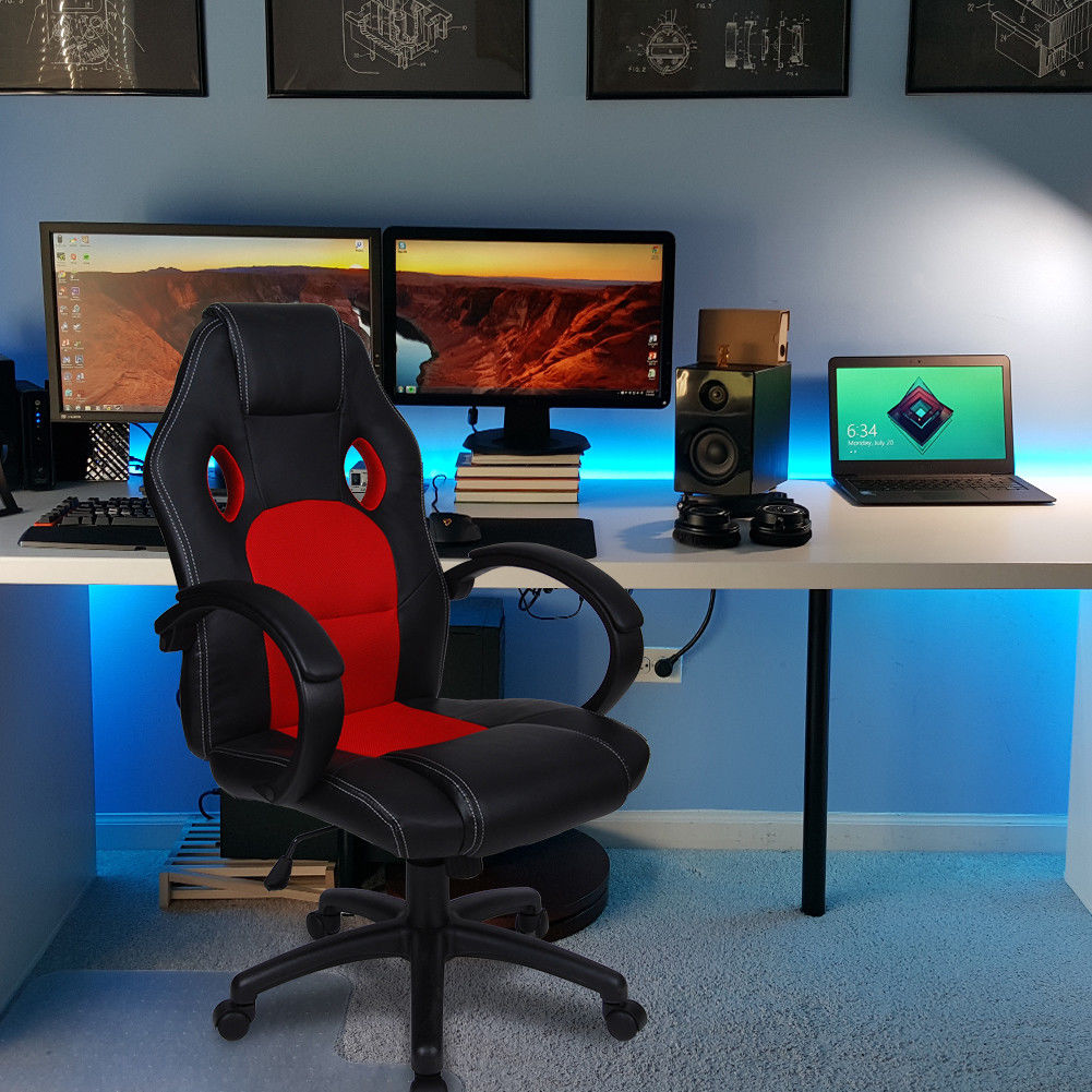 Polar Aurora Office Chair Leather Desk High Back Ergonomic Adjustable pc Chair